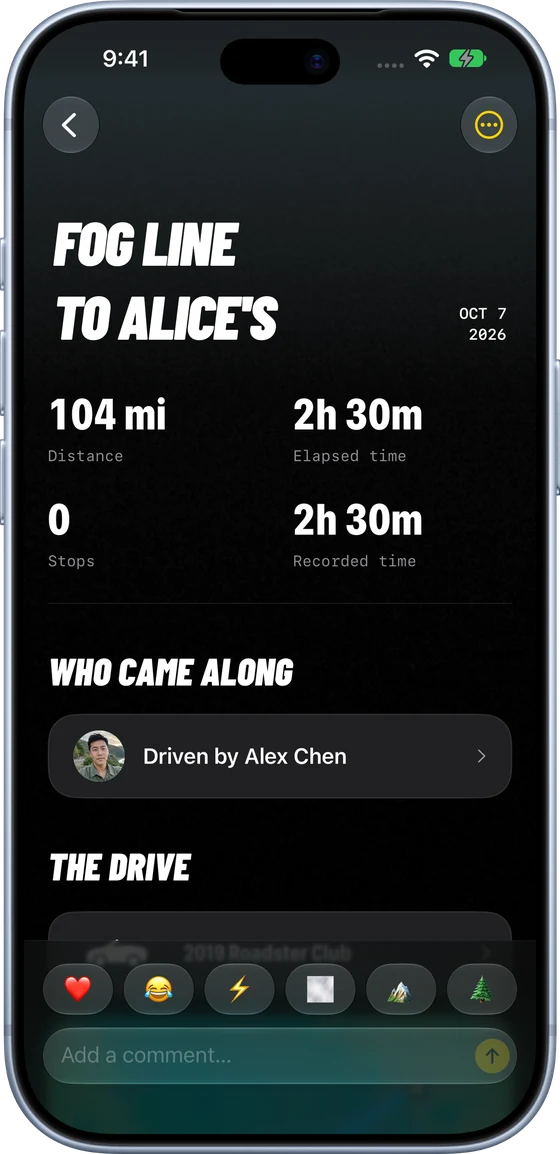 A friend’s Roadbook with reactions